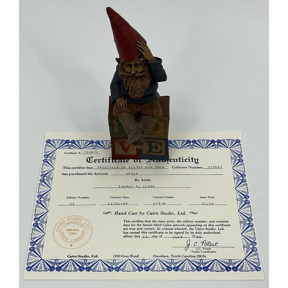 Tom Clark Spock Gnome Edition 23 Cairn 1984 Retired LOVE with COA